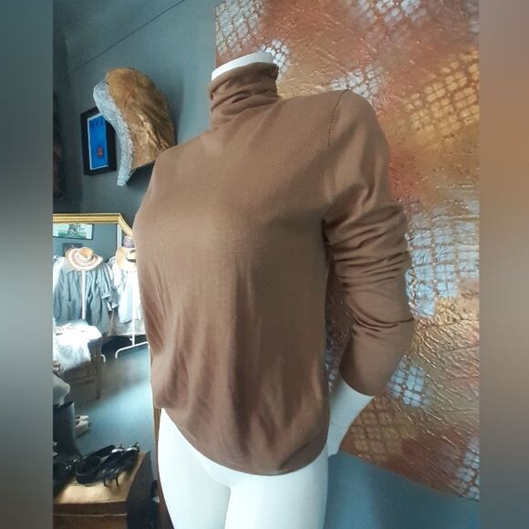 Nwt Zara Tan Wool Blend Turtle Neck Sweater - Picture 7 of 12